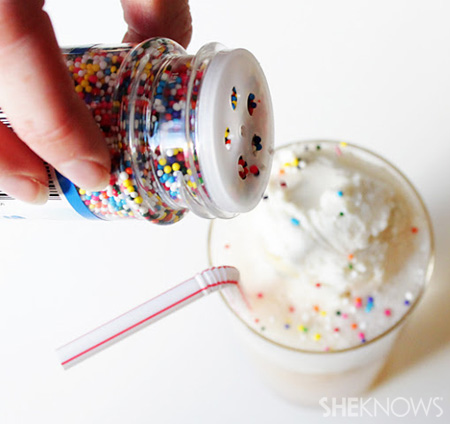 Sprinkles on top of Ice Cream Float