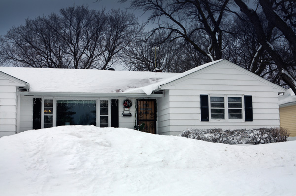 Midwest home in winter