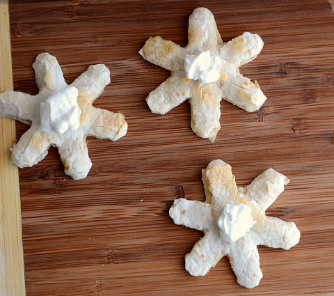 Mini snowflake quesadillas
