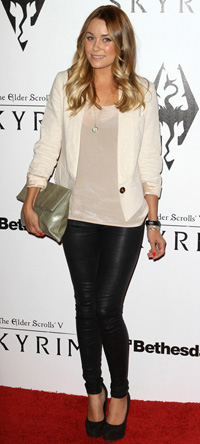 Lauren Conrad wearing Leather leggings