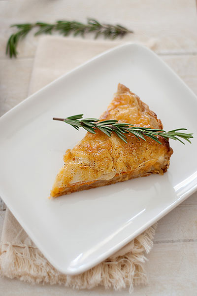 Savory potato gratin with rosemary crust recipe