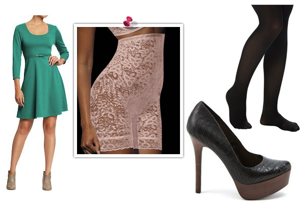 Flowing dress and shaping undies
