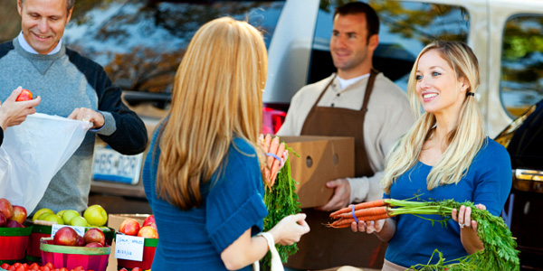 Woman shopping at farmers market
