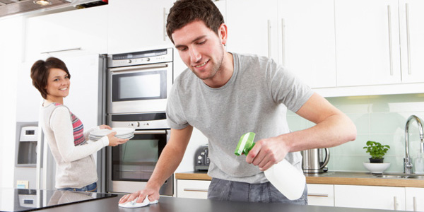 Cleaning with organic cleaning supplies