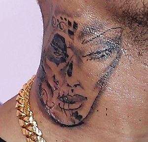Chris Brown's neck tattoo