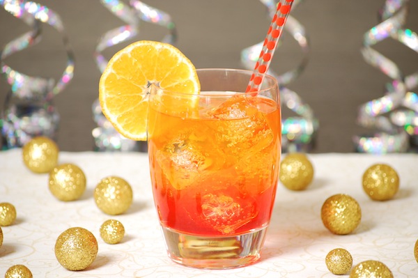 Sparkling orange sunrise cocktail