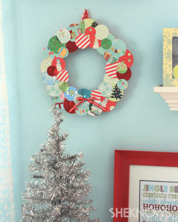 Christmas scrap paper wreath 360 wm