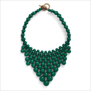 green beaded necklace