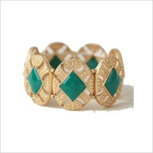 emerald green and gold braclet
