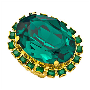 Green crystal ring