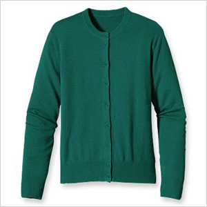 green cardigan