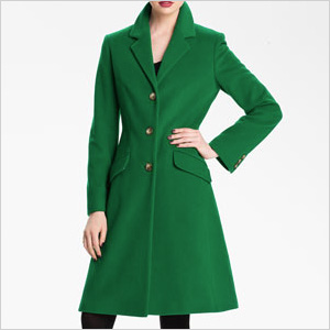 Green single breasted coat