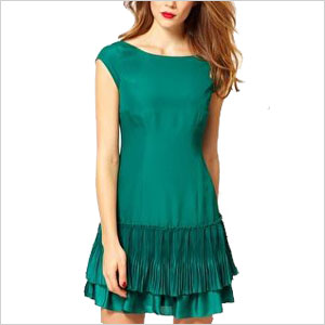 green drop waist dress