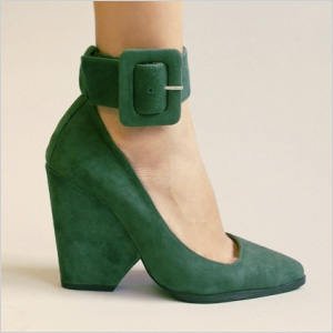 dark green barely there heels