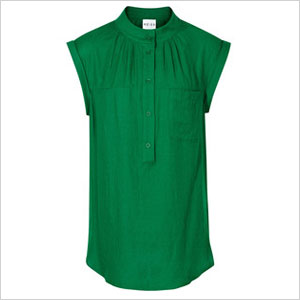 green sleeveless shirt