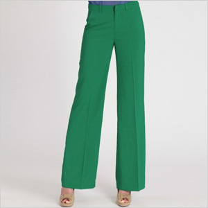 Green wide leg trousers