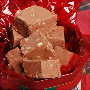 Gift tin of fudge