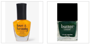 nailpolish Mustard and British Racing Green