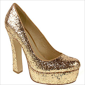 Office Shoes - Mens Ask The Missus Arrivista Lace Gold Glitter Shoes