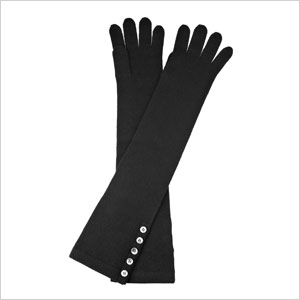 N.Peal Black cashmere gloves