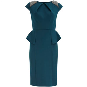 teal peplum dress
