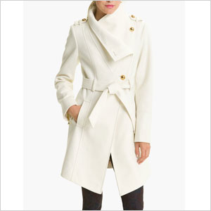 Guess white belted coat