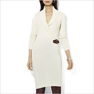 Ralaph Lauren white shawl collar sweater
