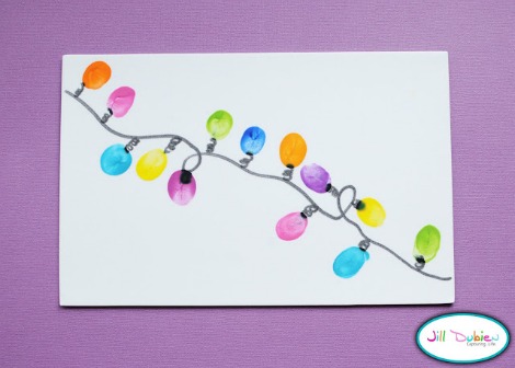 Christmas light thumbprint art