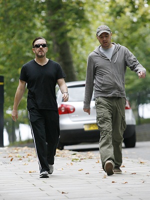 An Idiot Abroad's Karl Pilkington with Ricky Gervais