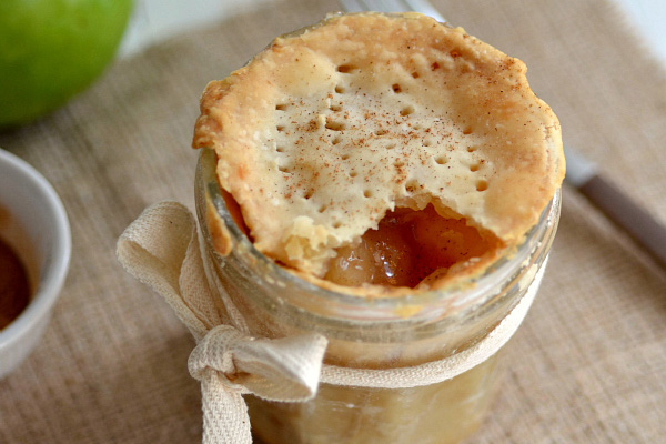 Homemade mason jar apple pies