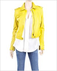 Colored leather jacket