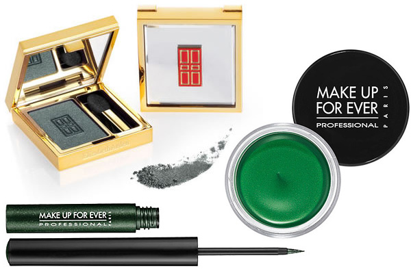 Emerald green makeup