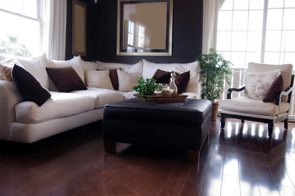 black living room