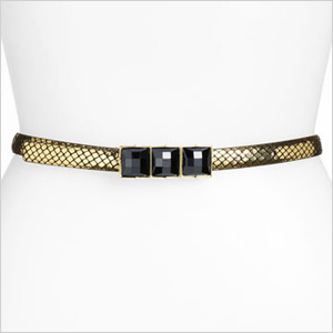 metallic leather belt