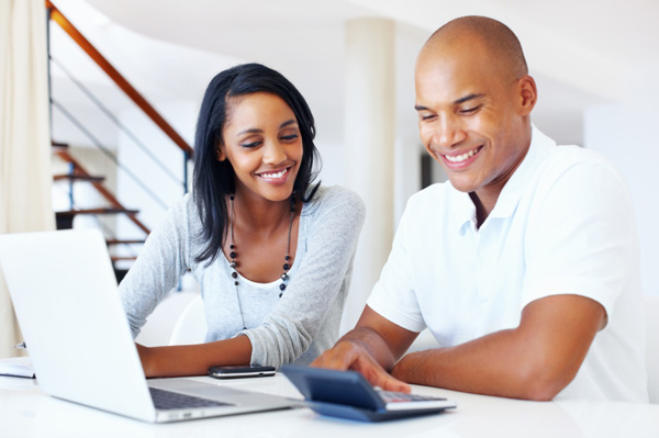 Couple going over finances