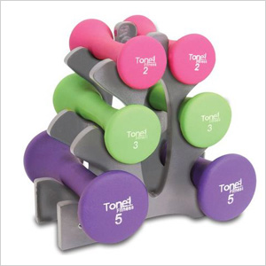 ToneFitness 20lbs Hourglass Dumbbell Set