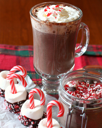 Hot chocolate with mix and stirrers