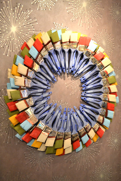 Wreath made of paintbrushes