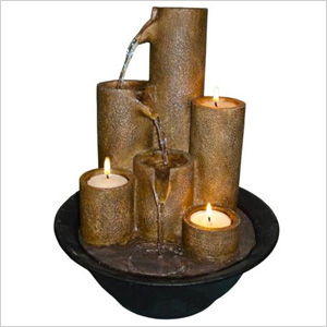 Three Candles Tabletop Fountain