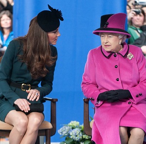 Kate Middleton and Queen Elizabeth chatting