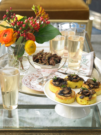 Wild mushroom–Parmesan grits cakes 