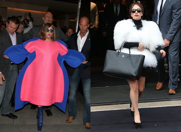 Just two of Lady Gaga's recent fashion choices