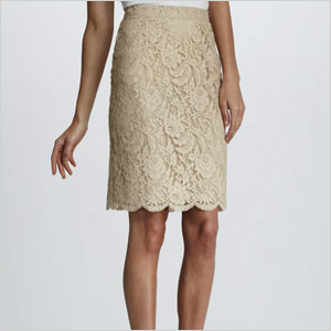 Lace pencil skirt