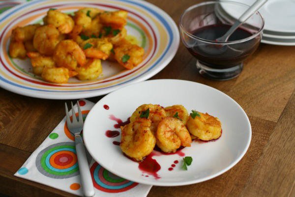 Moraccan-style Shrimp with Pomegranate Dipping Sauce