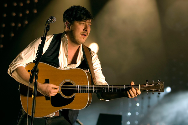 Marcus Mumford of Mumford and Sons perfoming a headline set at the SECC Glasgow, Scotland