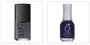 Nars Nail Polish in Storm Bird ($18) and Orly In the Navy ($8.50)