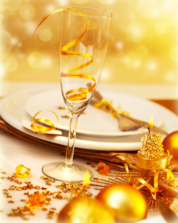 New Year's Eve placesetting at home