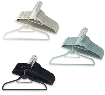 slim velvet hangers that you can buy at Bed, Bath, and Beyond