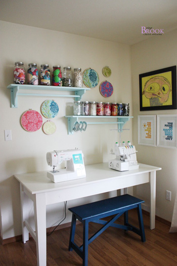 sewing station on Being Brook