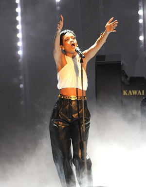 Rihanna performs
